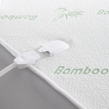 White Bamboo-Blend Electric Blanket